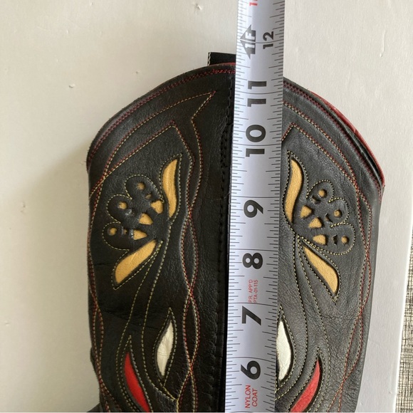 Vtg ACME Shorty Pee Wee Cowgirl boots snip toe Sz 9 Womens Western Rodeo Inlay - Picture 12 of 14